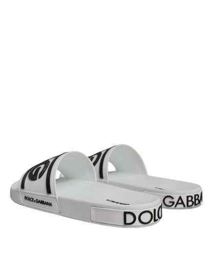 White Black Sandals Rubber Beachwear Shoes