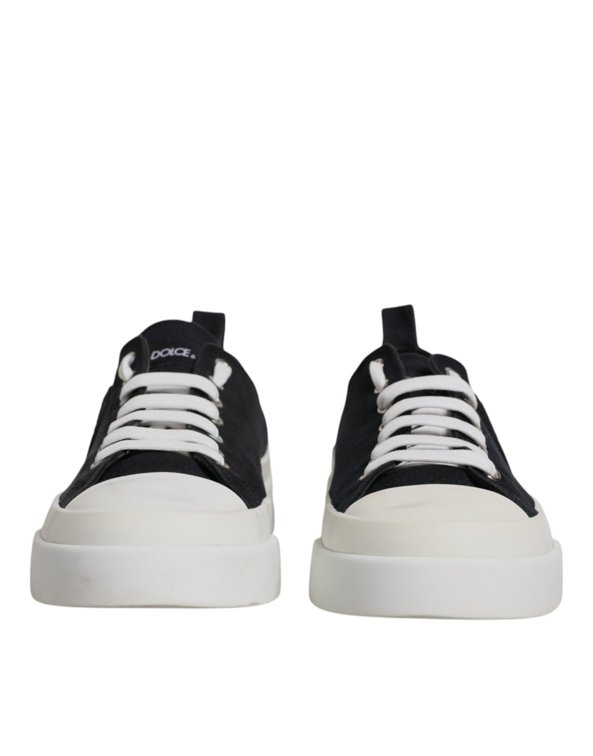 Black White Canvas Low Top Sneakers Shoes