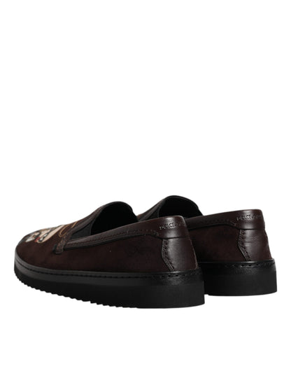 Brown Suede DG Family Slip On Flats Shoes