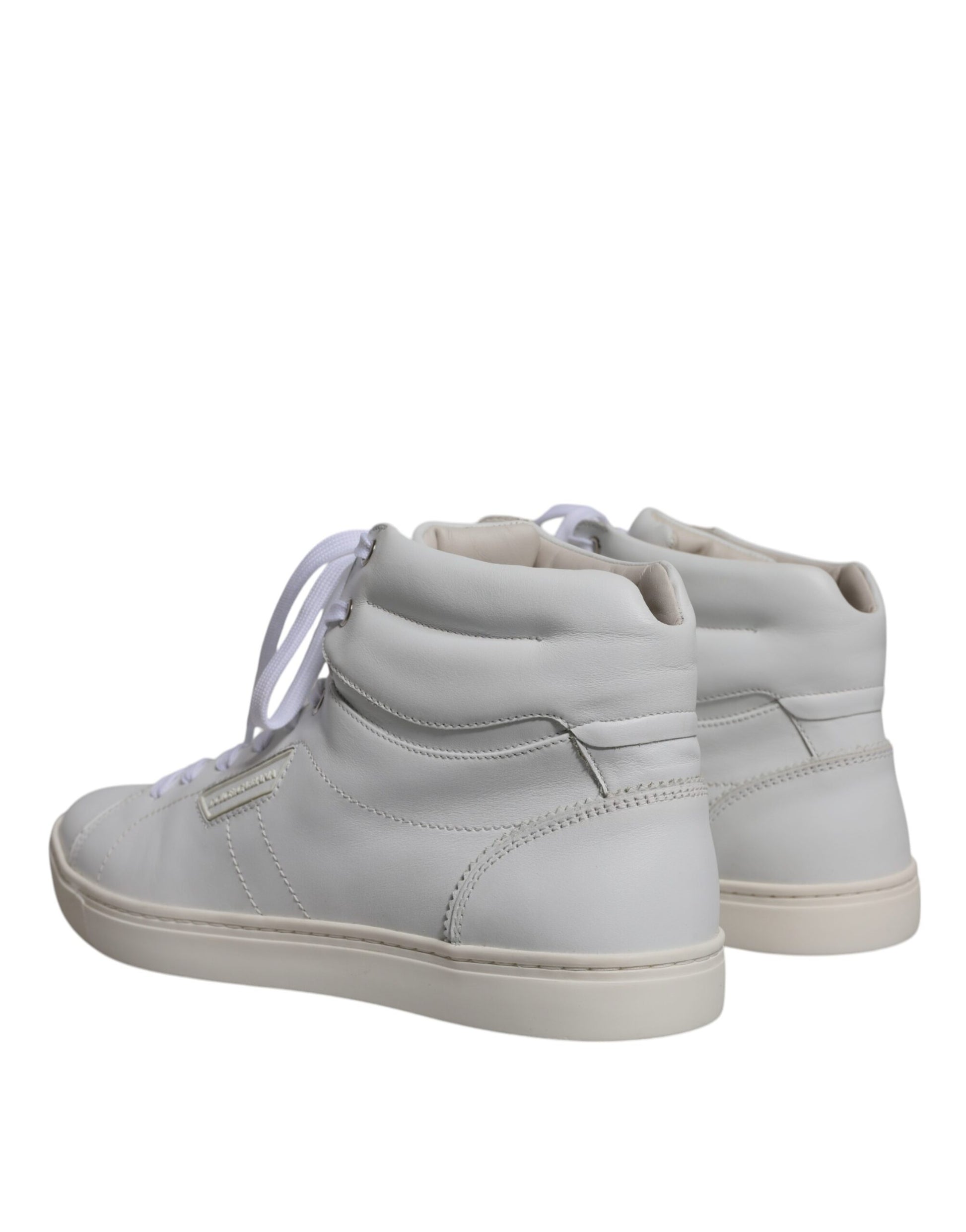 White Leather Mid Top Men Sneakers Shoes