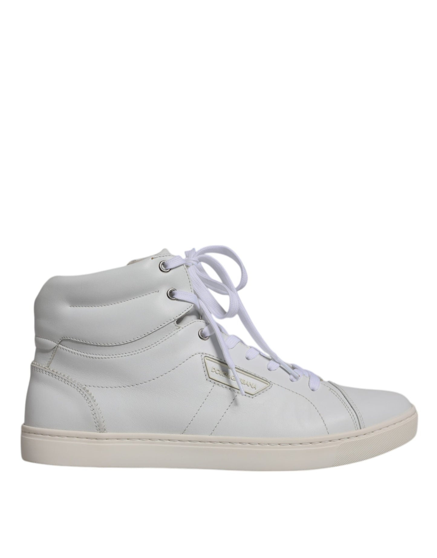 White Leather Mid Top Men Sneakers Shoes