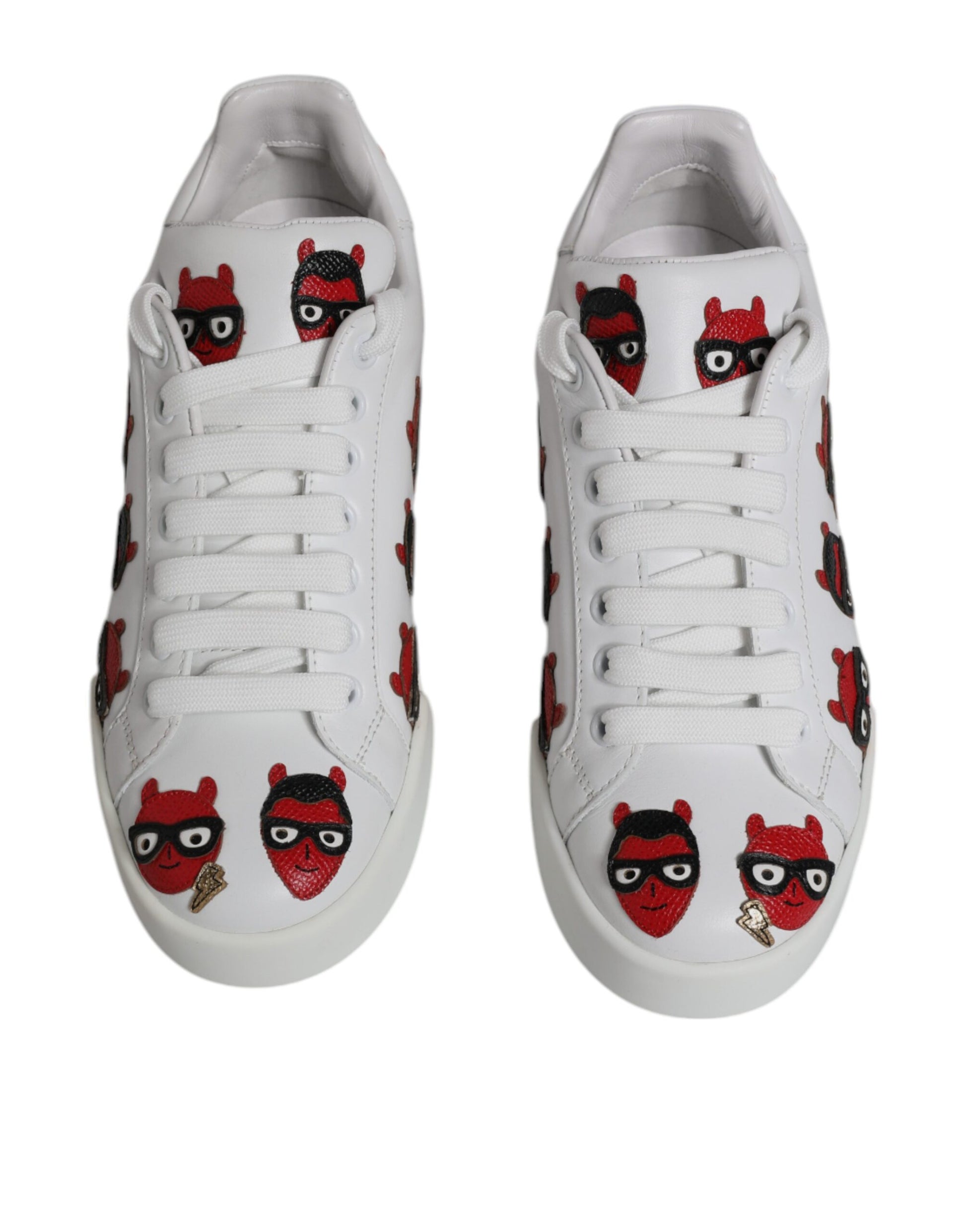 White Devil Face Portofino Sneakers Shoes