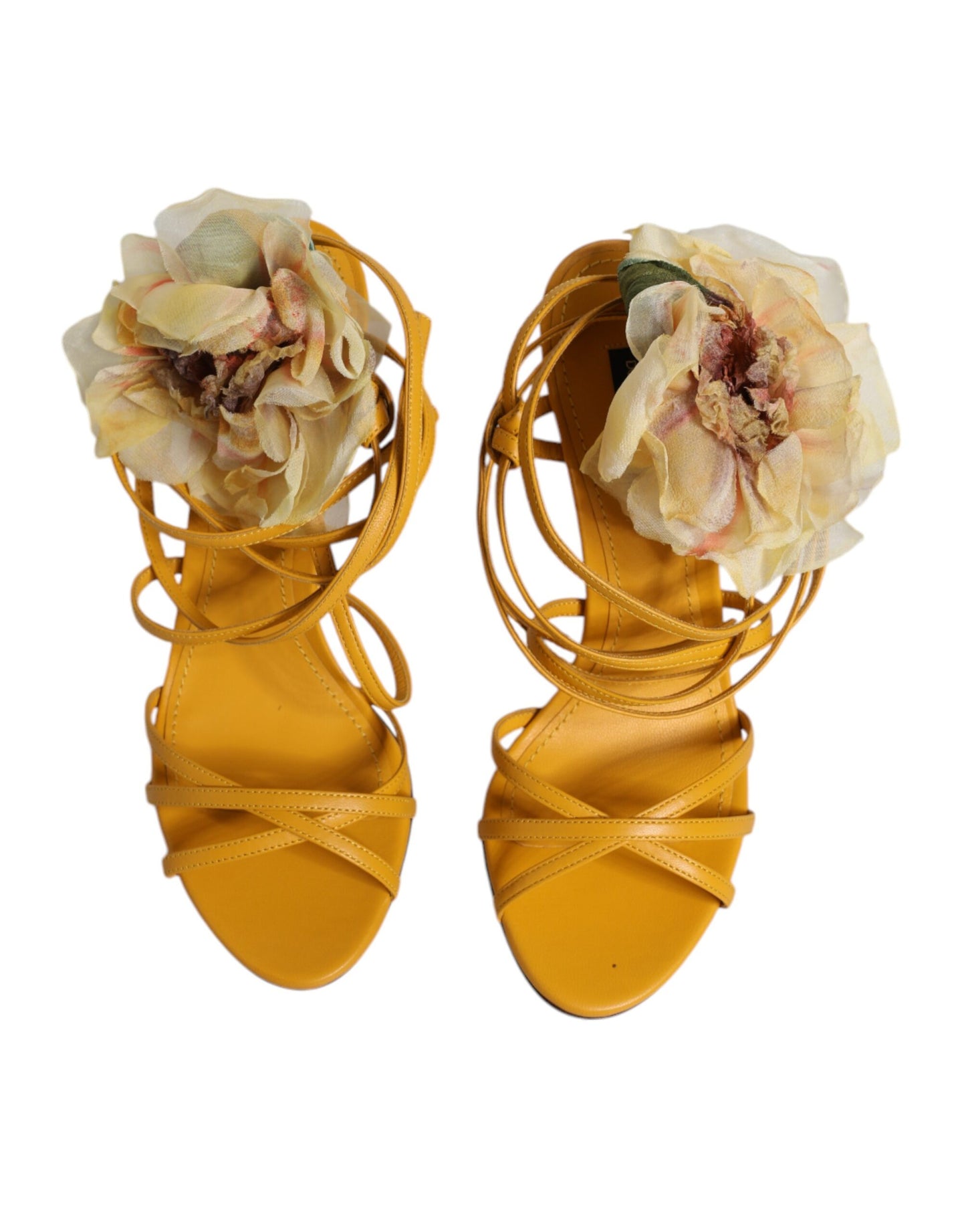 Orange Flower Applique Keira Sandals Shoes