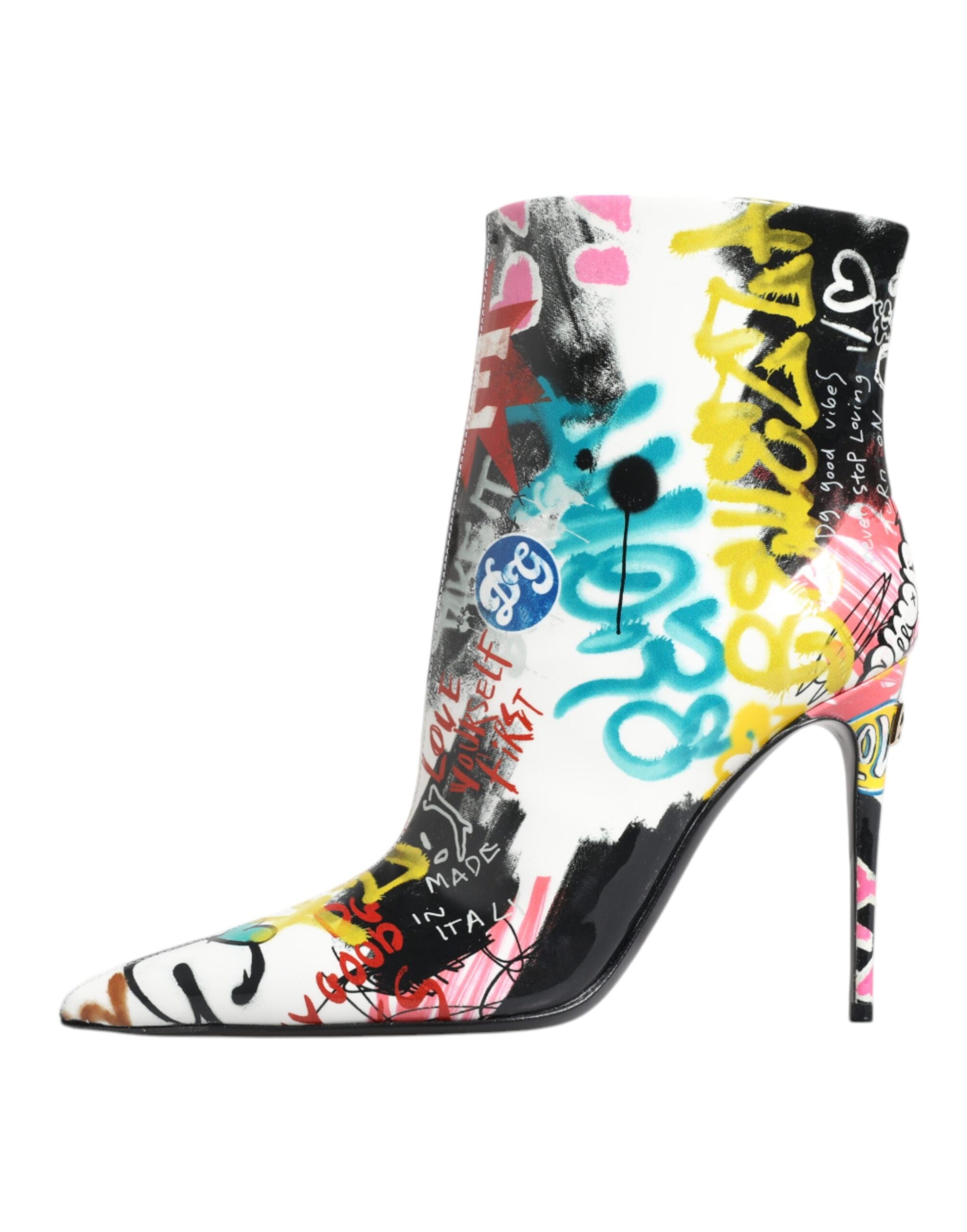 Multicolor Graffiti Keira Mid Calf Boots Shoes