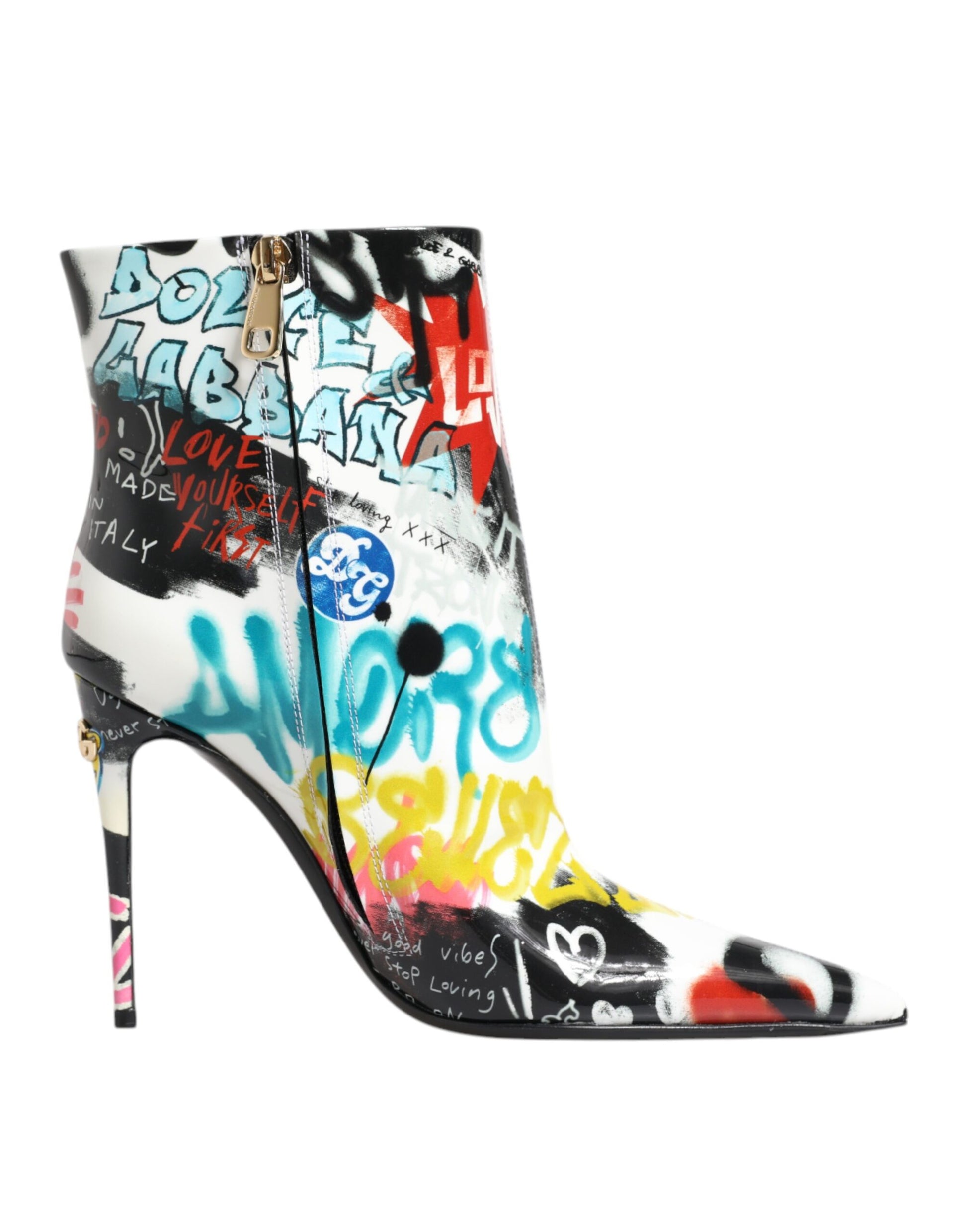 Multicolor Graffiti Keira Mid Calf Boots Shoes