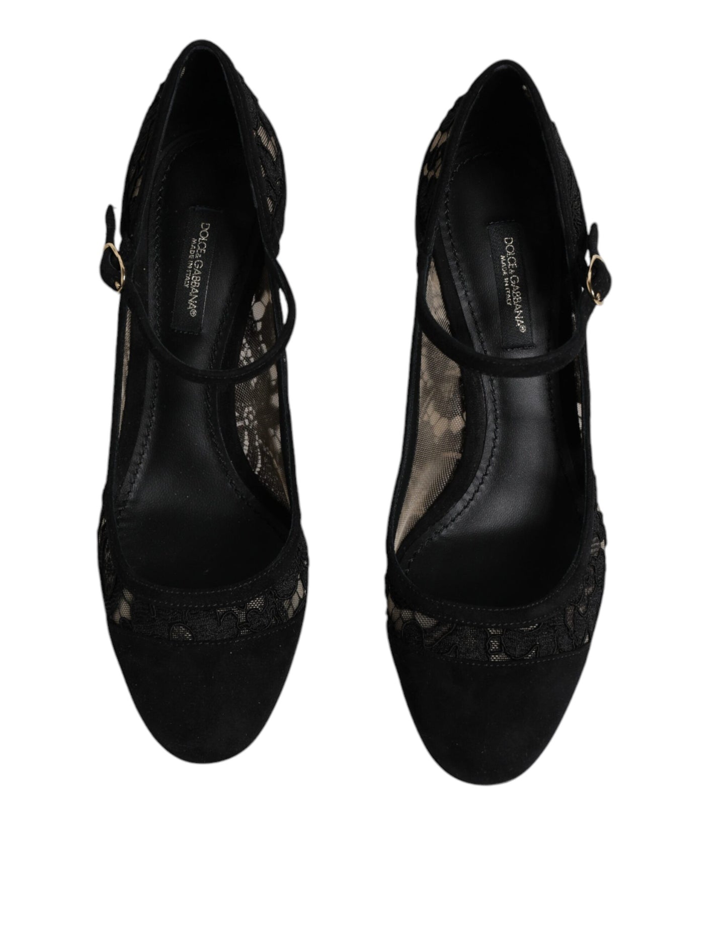 Black Mary Jane Taormina Lace Pumps Shoes