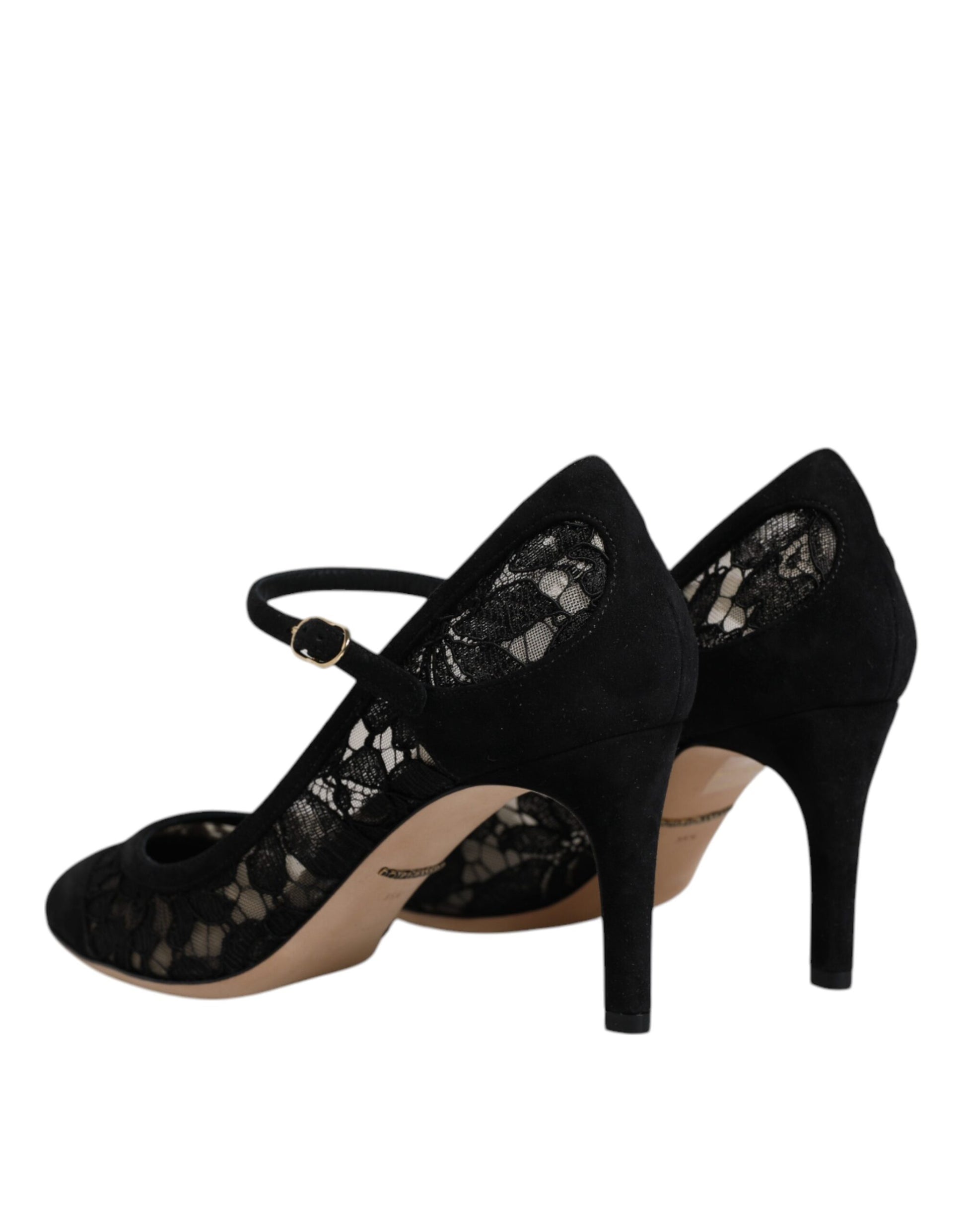 Black Mary Jane Taormina Lace Pumps Shoes