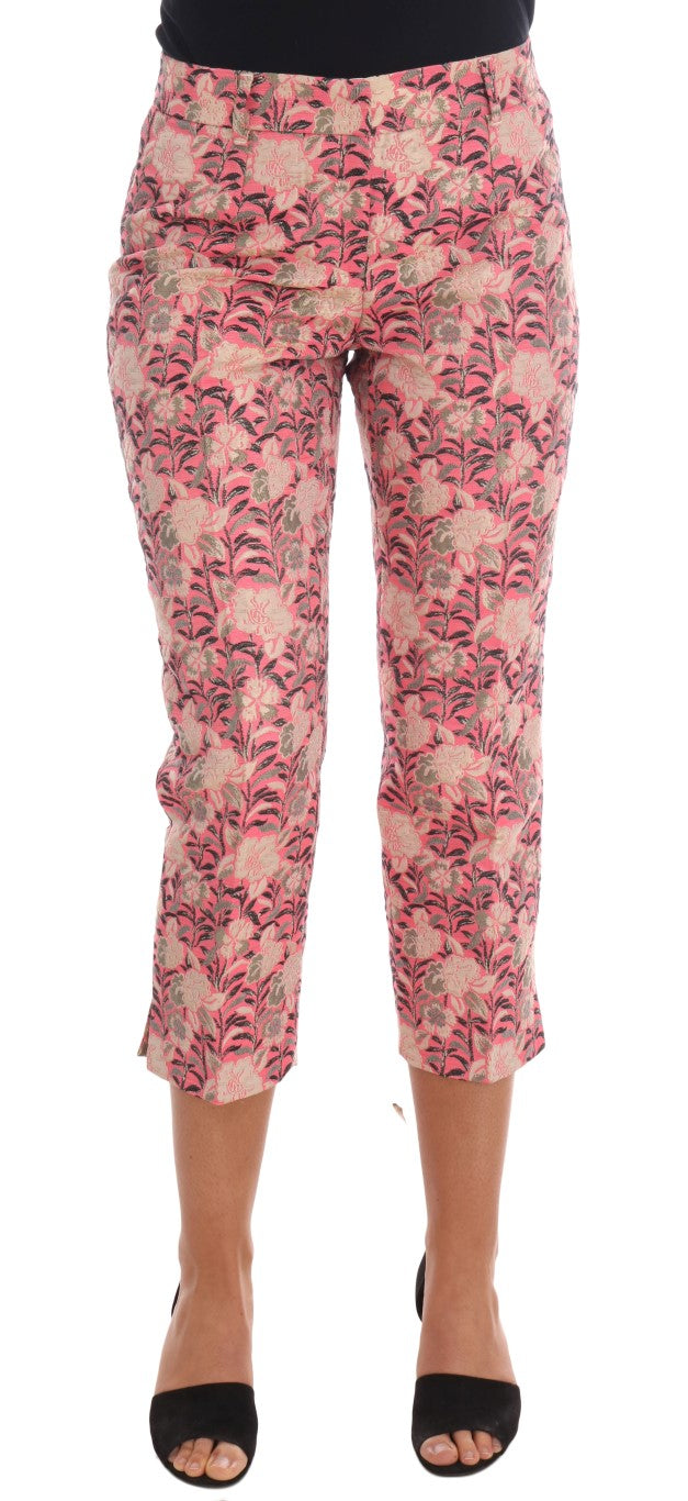 Pantalones elegantes con brocado floral