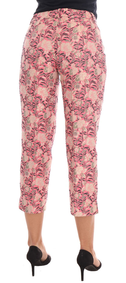 Pantalones elegantes con brocado floral