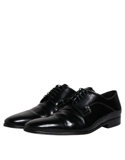 Black Patent Leather Derby Men Dress Shoes