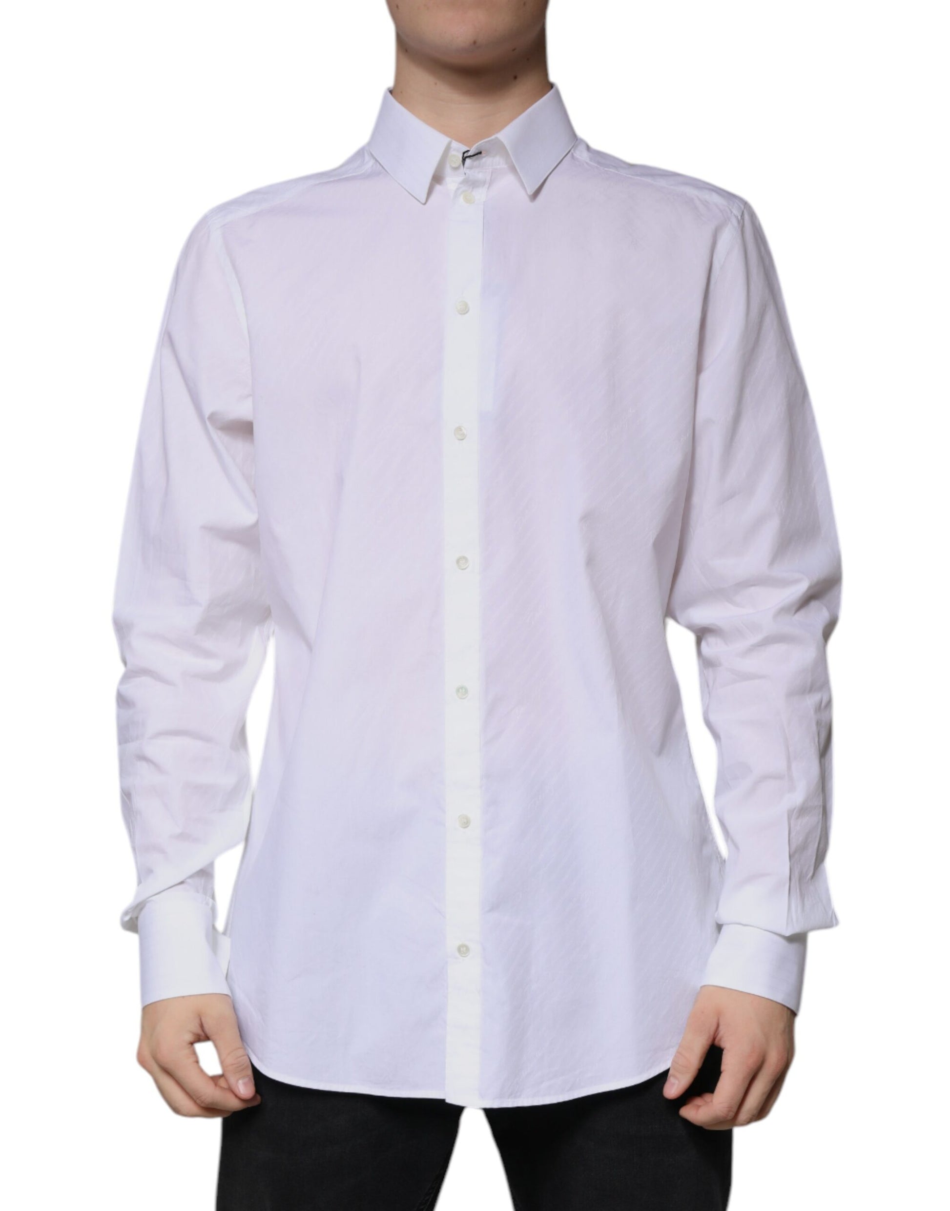 White Cotton Long Sleeve MARTINI Dress Shirt