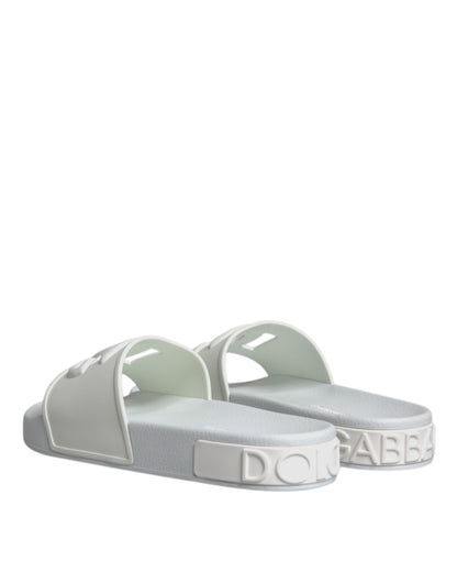 White Rubber Slides Sandals Beachwear Shoes