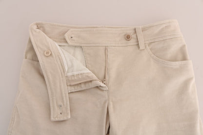 Schicke beige Cord Skinny Slim Fit Hose