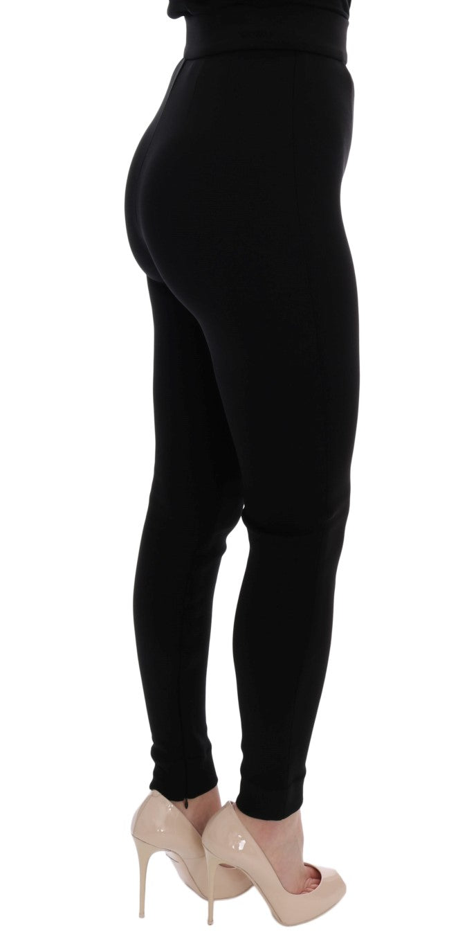 Elegant Black High Waist Stretch Tights