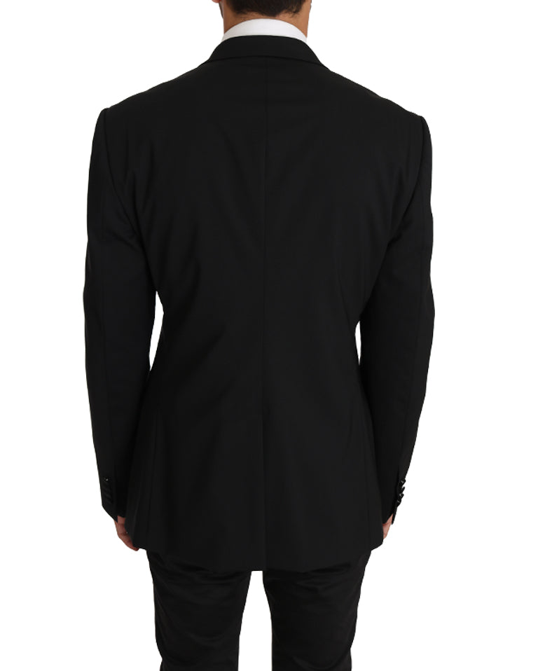 Elegante chaqueta blazer Martini de corte ajustado color negro