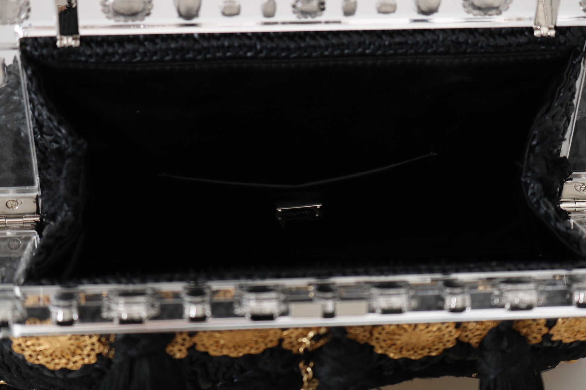 Black Tassel Gold Baroque Crystal Evening Clutch