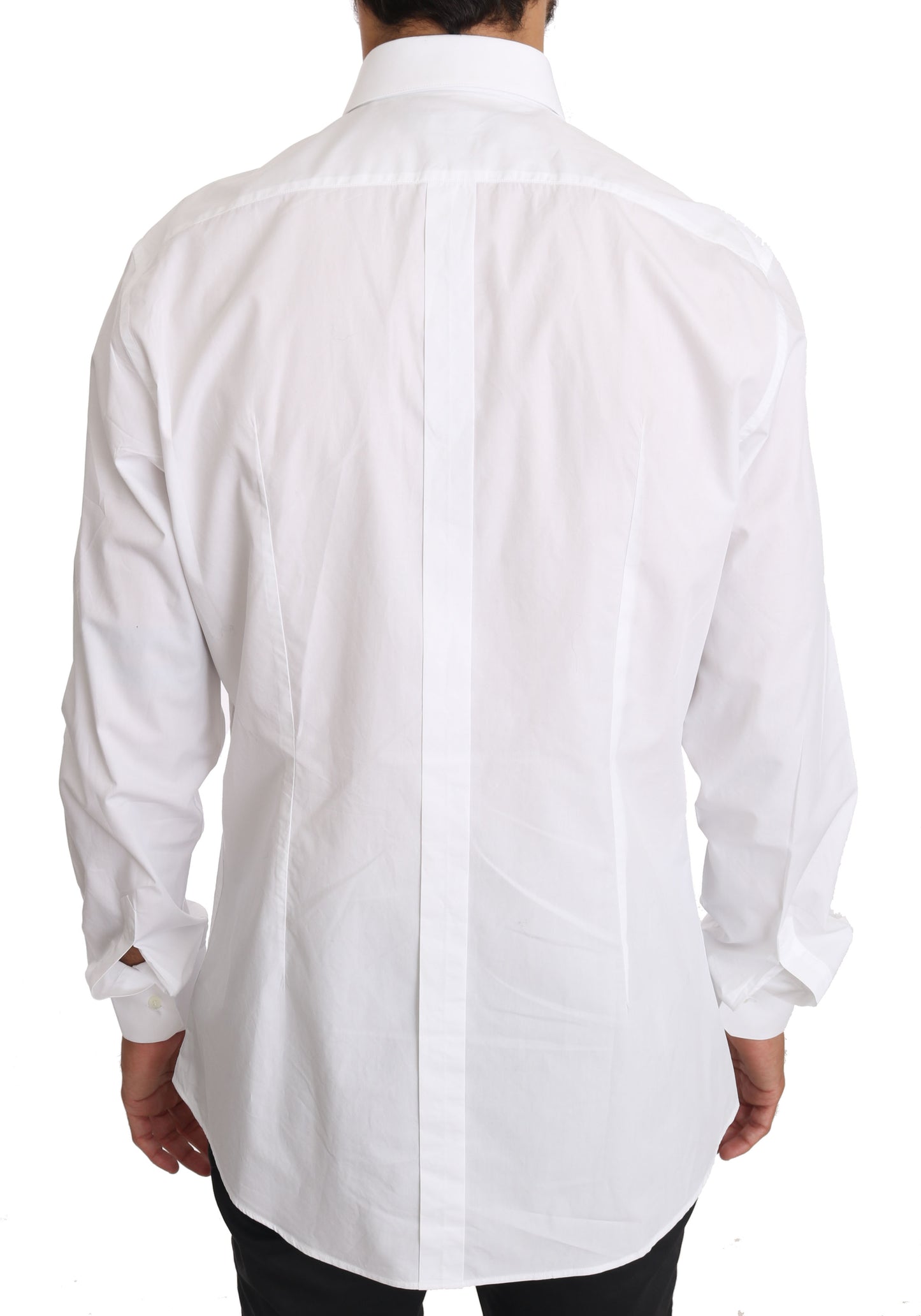 Camisa elegante de corte entallado en color blanco puro