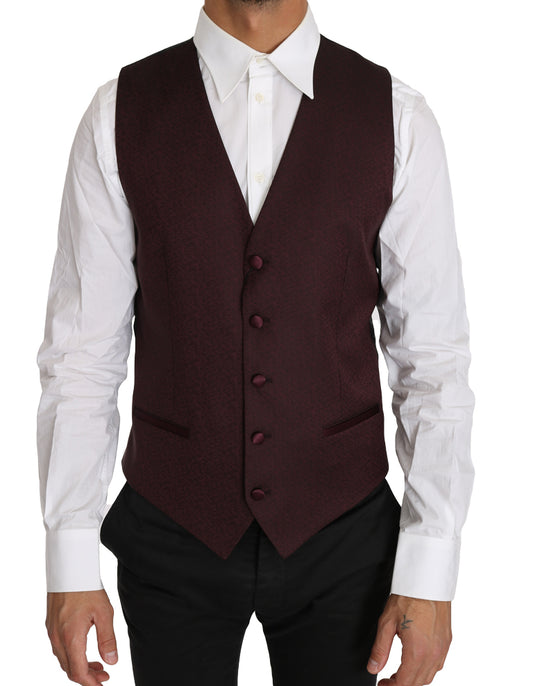 Elegant Purple Patterned Men's Formal Vest