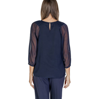 Blue Polyester Blouse