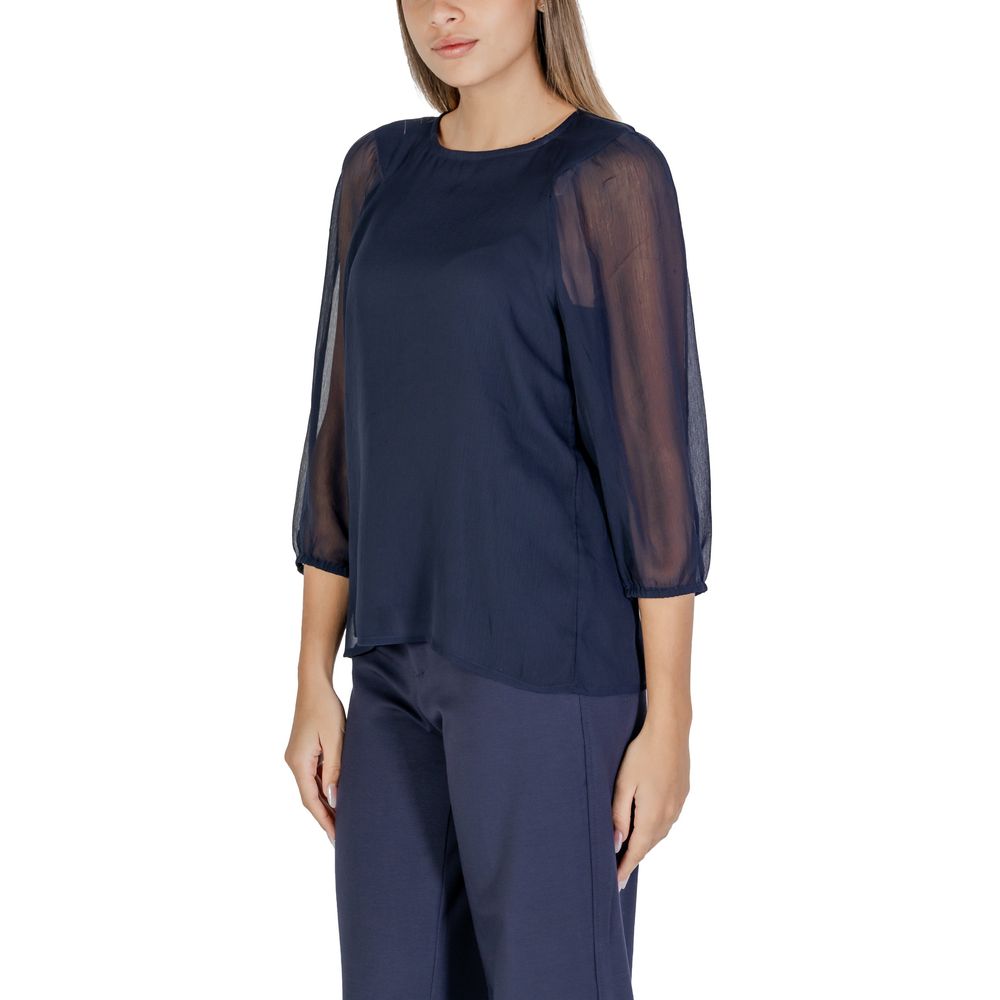 Blue Polyester Blouse