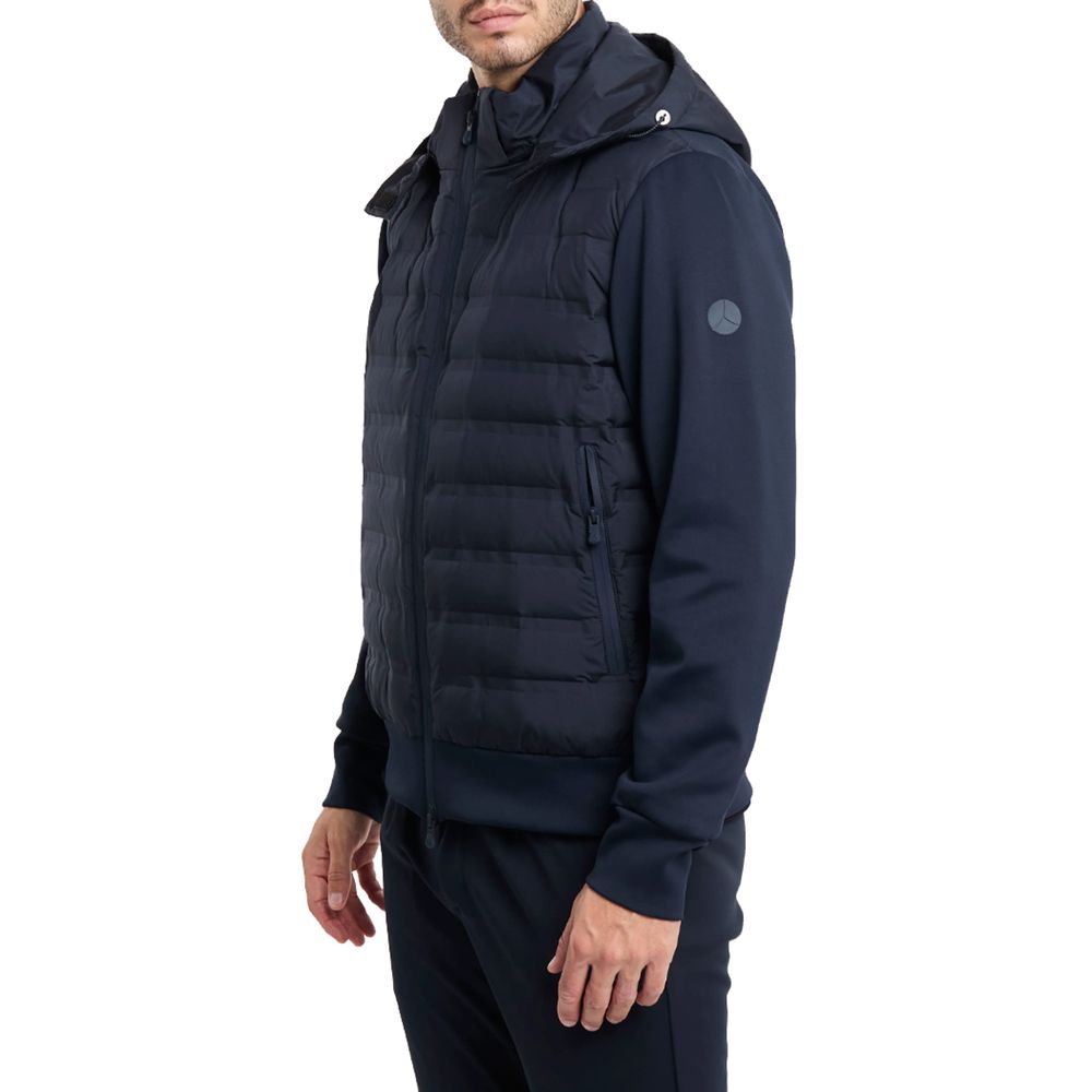 Blue Polyester Men Jacket