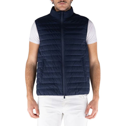 Blue Polyester Men's Vest