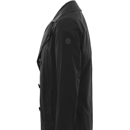 Black Recycled Polyester Men Trench Coat