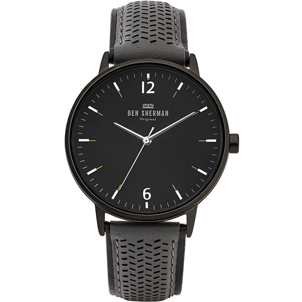 Black Leather Dress Watch
