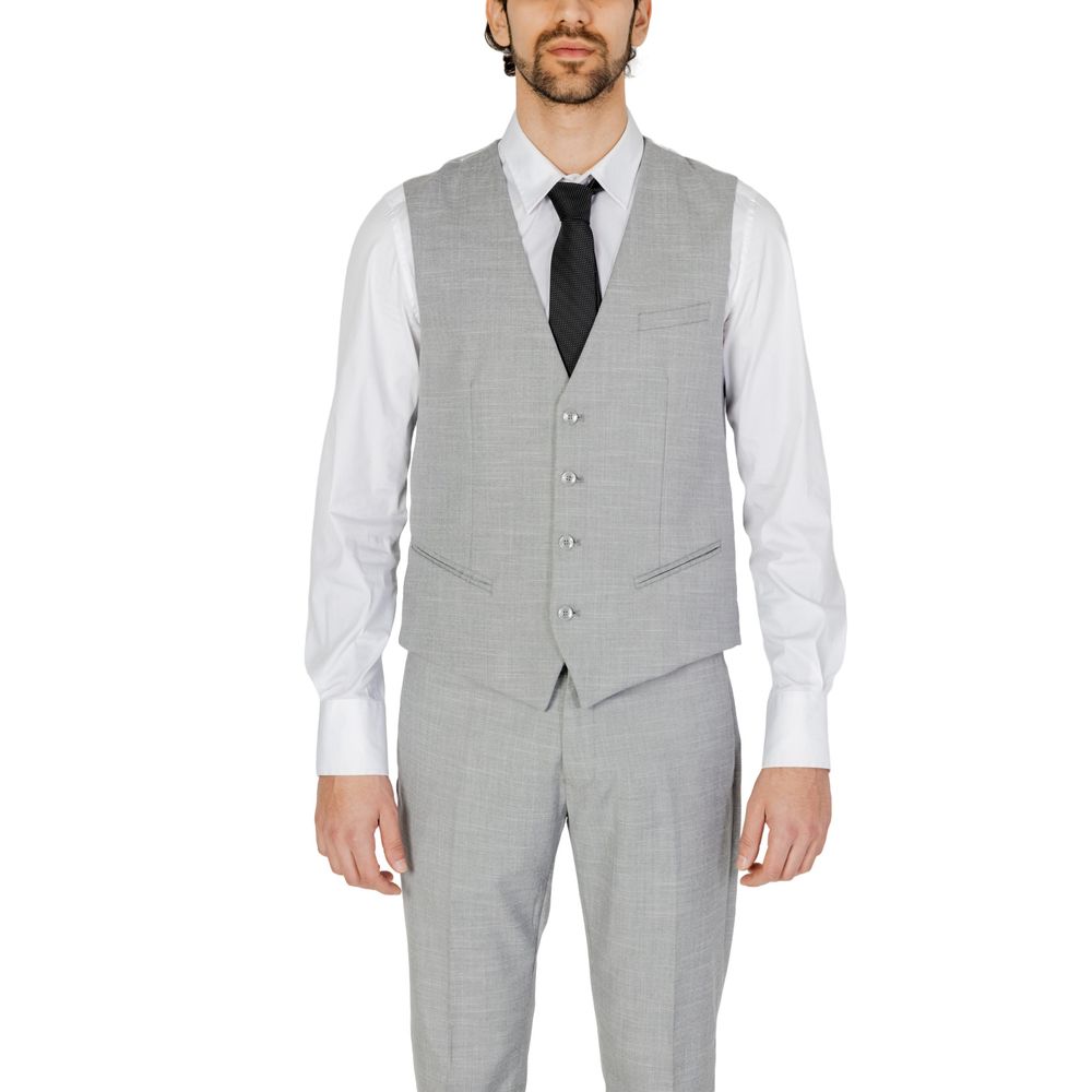 Gray Polyester Waistcoat