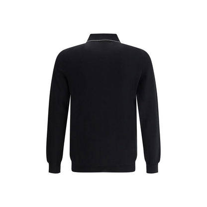 Black Cotton Polo Shirt