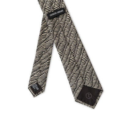 Black And White Silk Tie