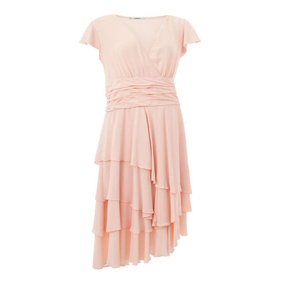 Elegante vestido de acetato rosa