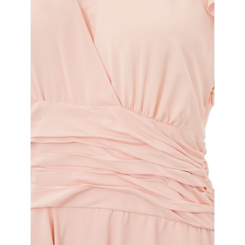Elegante vestido de acetato rosa