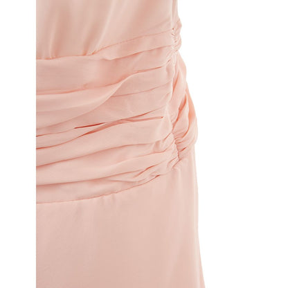 Elegante vestido de acetato rosa