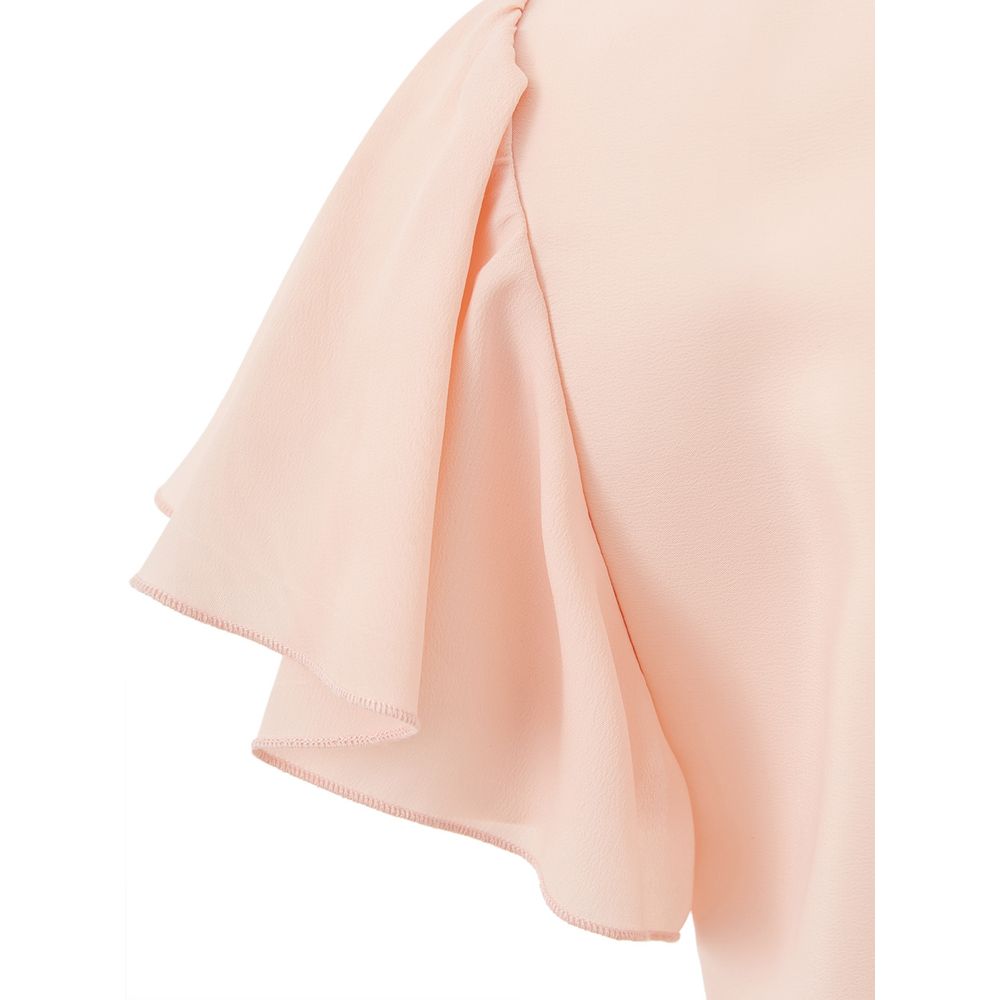 Elegante vestido de acetato rosa