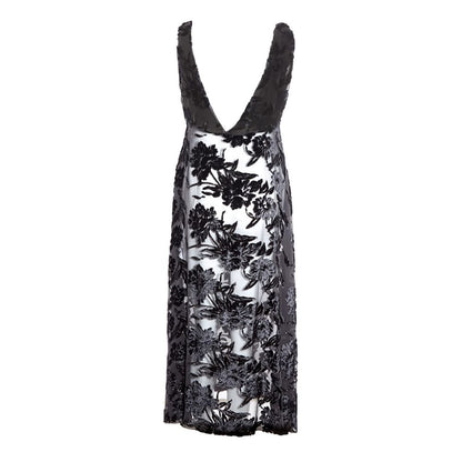 Elegante vestido de viscosa negro