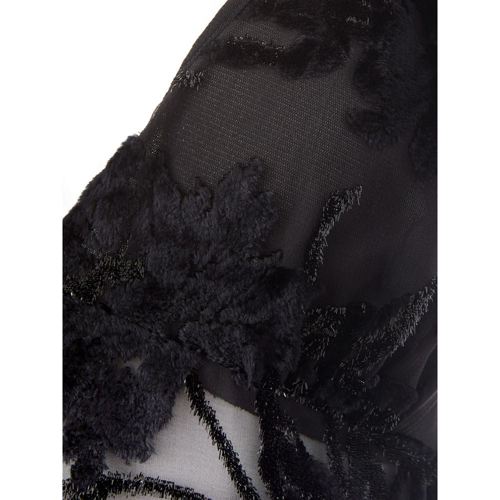 Elegante vestido de viscosa negro