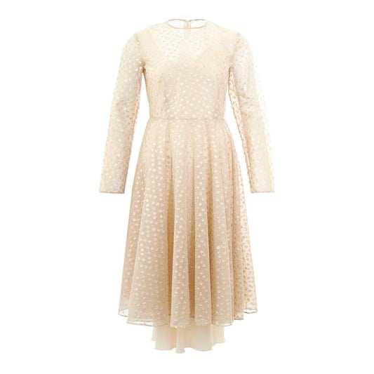 Beiges, elegantes Kleid aus Baumwolle