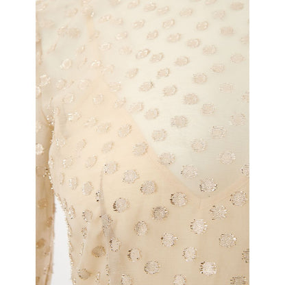 Vestido elegante de algodón beige