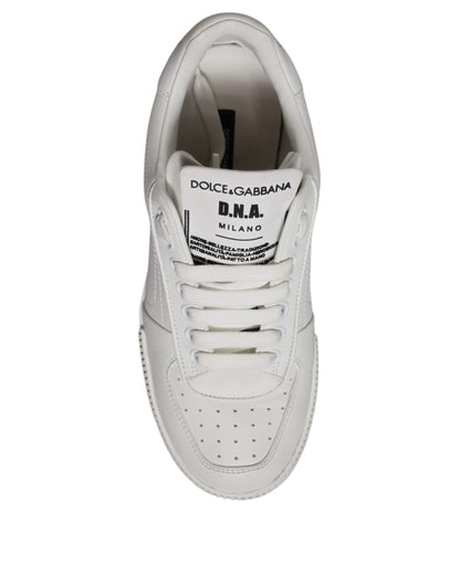 White Miami Leather Low Top Sneakers Shoes