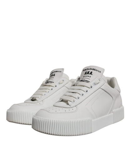 White Miami Leather Low Top Sneakers Shoes