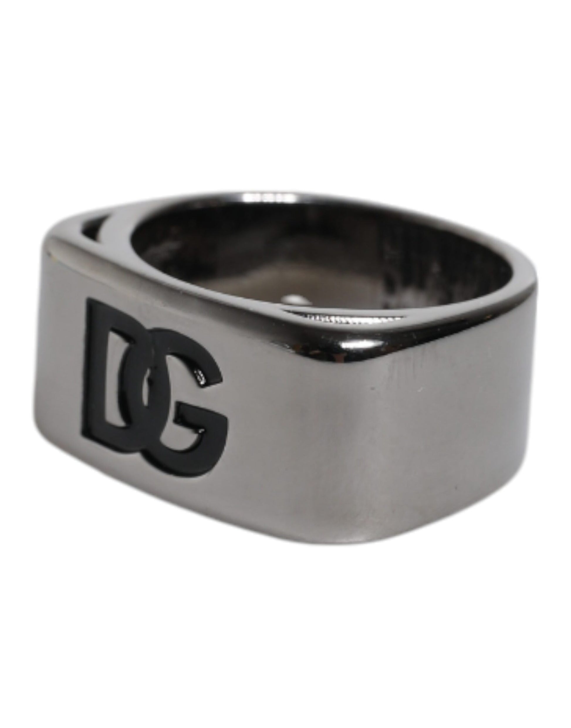 Silver Tone Brass Anello DG Logo Ring