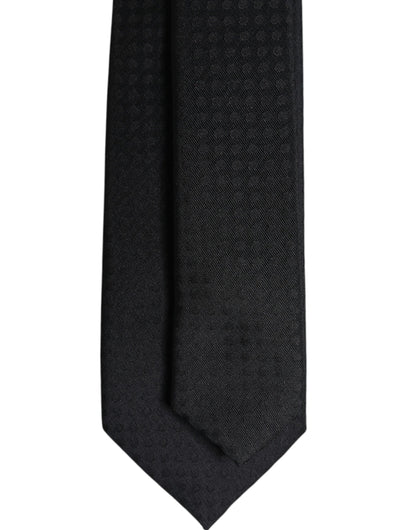 Black Circles Silk Adjustable Necktie Tie