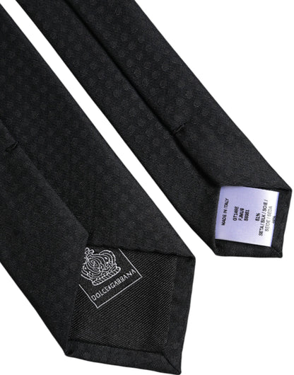 Black Circles Silk Adjustable Necktie Tie