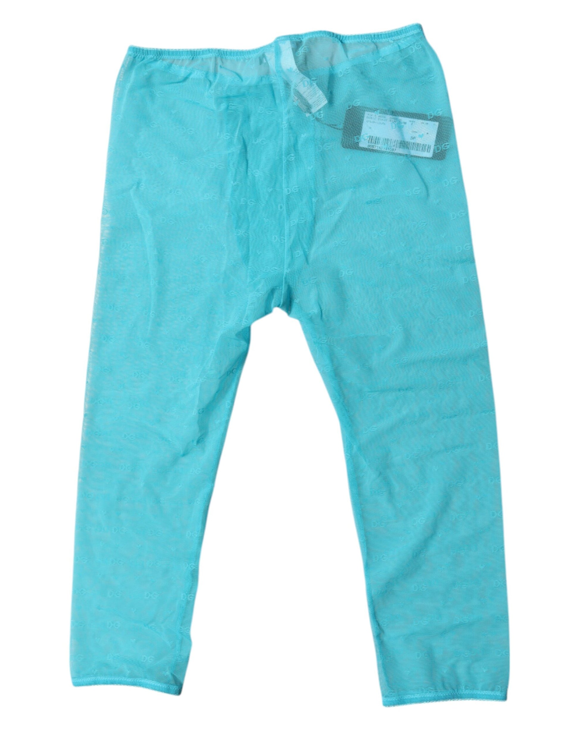 Blue Logo Lace Lingerie Cropped Tight Underwear