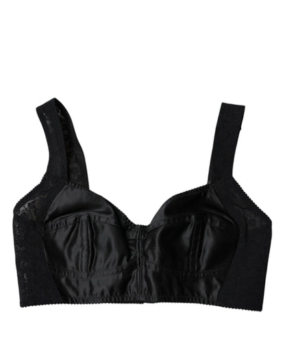Black Nylon Balconcino Brassiere Underwear
