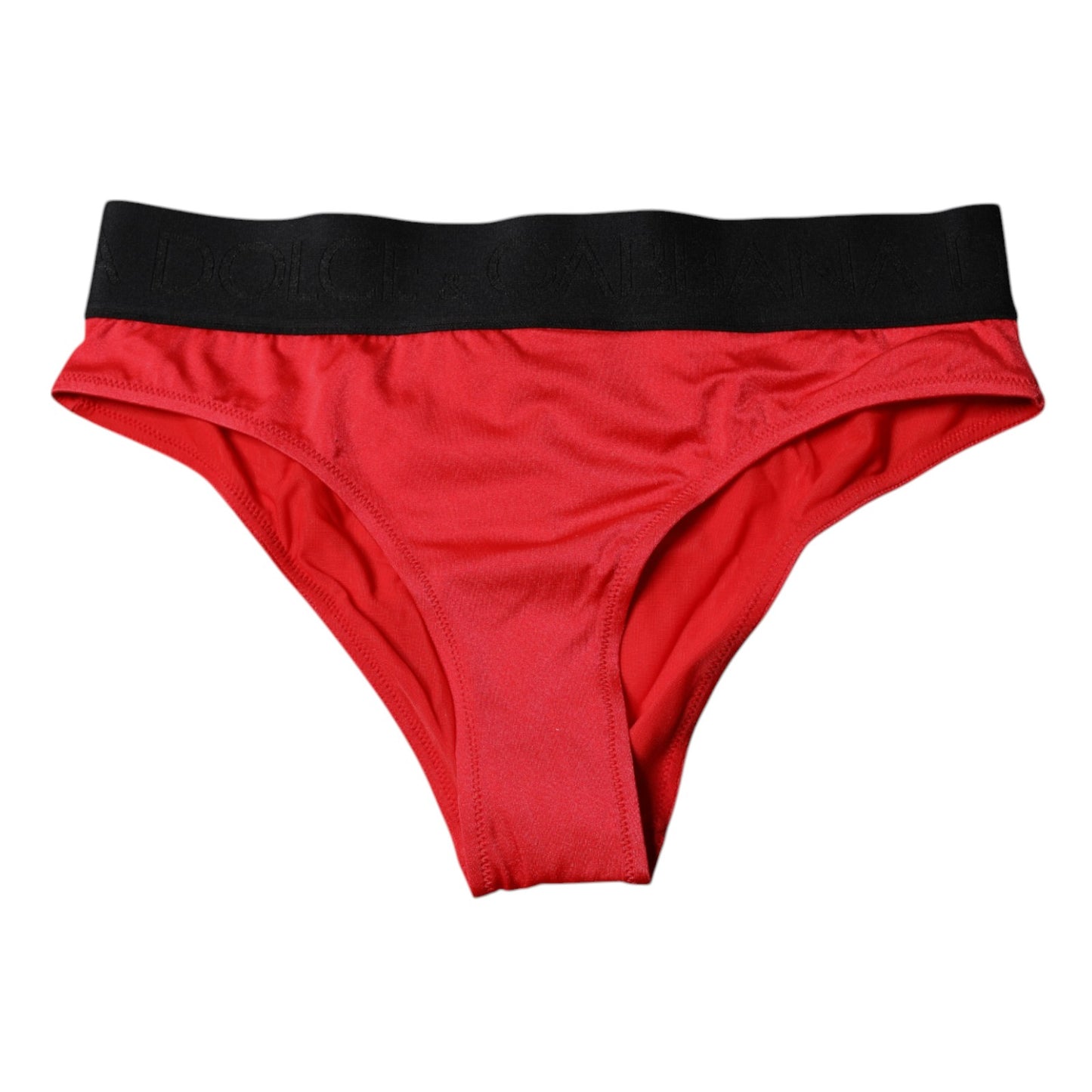 Red Nylon Stretch Mid Waist Panty Underwear