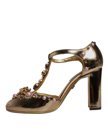 Gold Embellished Vally Heels Sandals Shoes