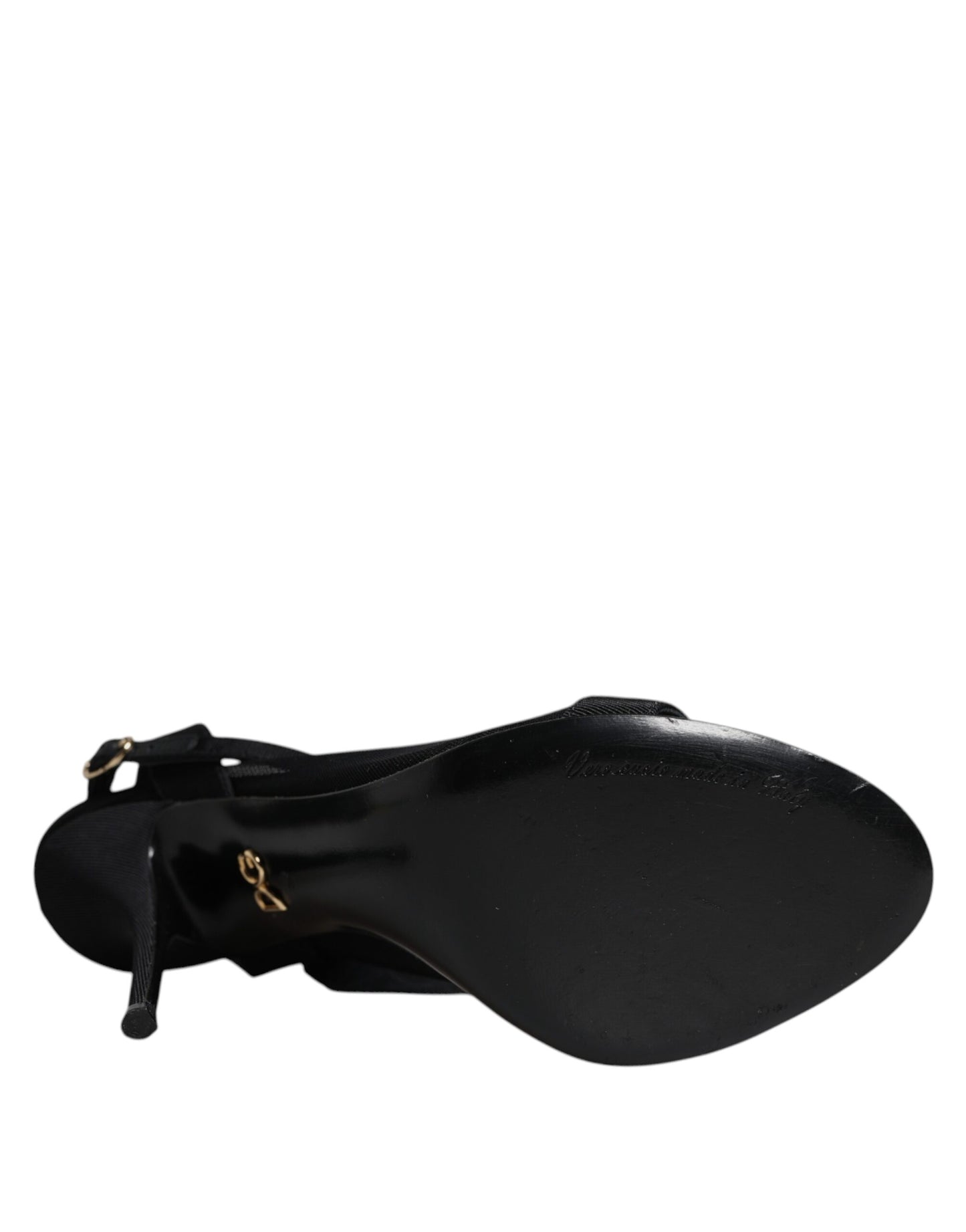 Black Tulle Stretch Heels Sandals Shoes