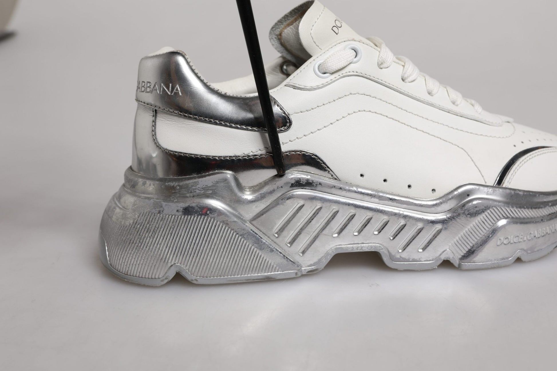 White Silver Daymaster Low Top Sneaker Shoes